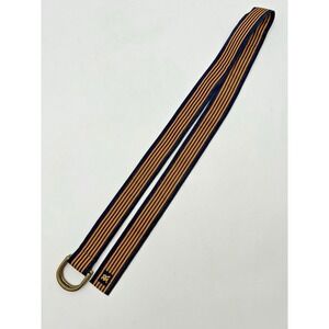 RUGBY Ralph Lauren Ring Belt Classic Blue & Gold Stripe Mens Size Medium